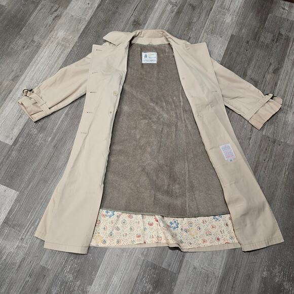 Vintage London Fog Double Breasted Trench Coat Spy Jacket Removable Fleece Liner - Picture 6 of 16